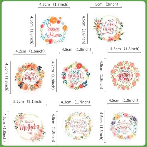 56 Pcs Edible Cupcake Toppers with Floral Decorations for Mother's Day, Mom's Birthday, and Best Mom Ever Celebrations (Mother's Day Round)