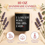 GAUDORA Anniversary Wedding Gifts for Women Men - I Win Vanilla Lavender Scented Candle 10 oz - Anniversary Wedding Birthday Gifts for Him Her, Couple Gift for Boyfriend Girlfriend Husband Wife