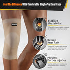 Knee Brace for Pain Relief - Knee Compression Sleeves for Men and Women, Knee Support Leg Brace for Meniscus Tear, Running, Weightlifting, Workout, ACL, Arthritis, Joint Pain Relief(Nude,M)