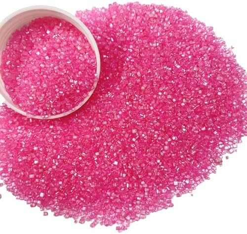 Sentovac Hot Pink Sanding Sugar for Baking Edible Sparkling Sugar Sprinkles Coarse Sugar Crystals for Baking Topping Cake Cookie Cupcake Topper Ice Cream Decoration Supplies 3.2 OZ