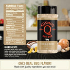 Kosmos Q Texas Beef Dry Rub, Steak Seasoning with Garlic, Onion, Lemon & Savory Spices for Steak, Beef Ribs, Brisket, Burgers, Chuck Roast, Dry Rub for Smoking & Grilling Meat, 13.8 Oz Shaker Bottle