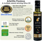 ArteOlio Prezioso Olive Oil: 100% Extra virgin cold pressed olive oil directly from Italy made in Single Estate Unordinary Rich Taste (250mL Bottle)