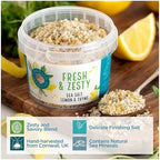 Cornish Sea Salt Fresh & Zesty Seasoning| Sea Salt Flakes w. Lemon & Thyme | Hand-Harvested in Cornwall, England | 1.9 oz Resealable Tub (Pack of 1)