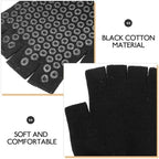 Healifty Yoga Gloves for Women, Fingerless Anti-Slip Workout Gloves with Sweat Absorption, Breathable Fitness Hand Protector for Pilates and Outdoor Sports, 1 Pair Black