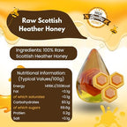 Heather Hills Farm Raw Scottish Heather Honey Jar 113g (4 Oz) - Highland Wild-flowering Purple Ling Heather Artisanal Pure Natural Honey, Traditional British Food Gift & Spread, Made in Scotland