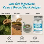 Spice Profile USDA Organic Coarse Ground Black Pepper, Lab Tested for Heavy Metals, Resealable 4 oz Pouch, Kaali Mirch, Pimienta Negra Molida