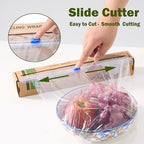 Cling Wrap Compostable Food Wrap Film with Slide Cutter 12" Wide 200 FT for Kitchen ASTM D6400 Certified Clear