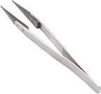 FEITA Black Pointed Ceramic Tip Tweezers - Precision Stainless Steel Tweezer for Electronic Repair, DIY Hobby (1 Pc)