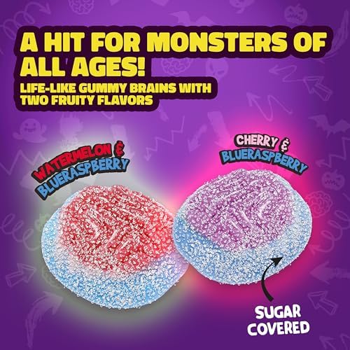 Colombina ChewzMe Gummy Brains, Gummy Candy Halloween Party Favors, 25 Count (Pack of 1)