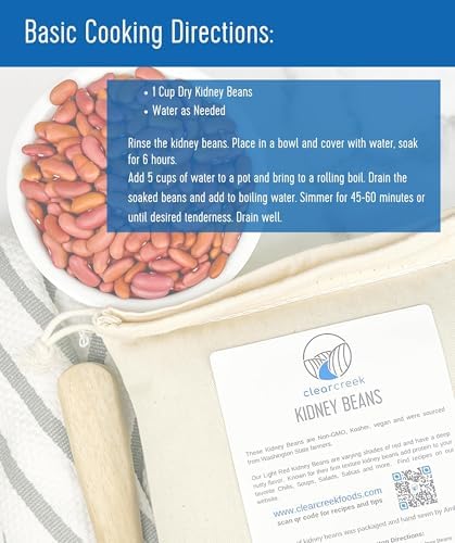 CLEAR CREEK Certified Glyphosate Residue Free Kidney Beans | 25 LB Bucket | Project Non-GMO Verified