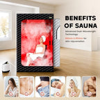 Viconor Infrared Sauna Box, Portable Steam Infrared Sauna Tent with Red Light Therapy for Home, Full Body Steam Indoor Sauna Box for Relaxation, 3L/1200W Steamer, 9 Levels Heat, Timer, Folding Chair