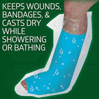 Curad Cast Protector, Protects Bandages or Wounds, Adult Leg, Reusable, Fits Most Adults 5'0"-6'3", 2 Count