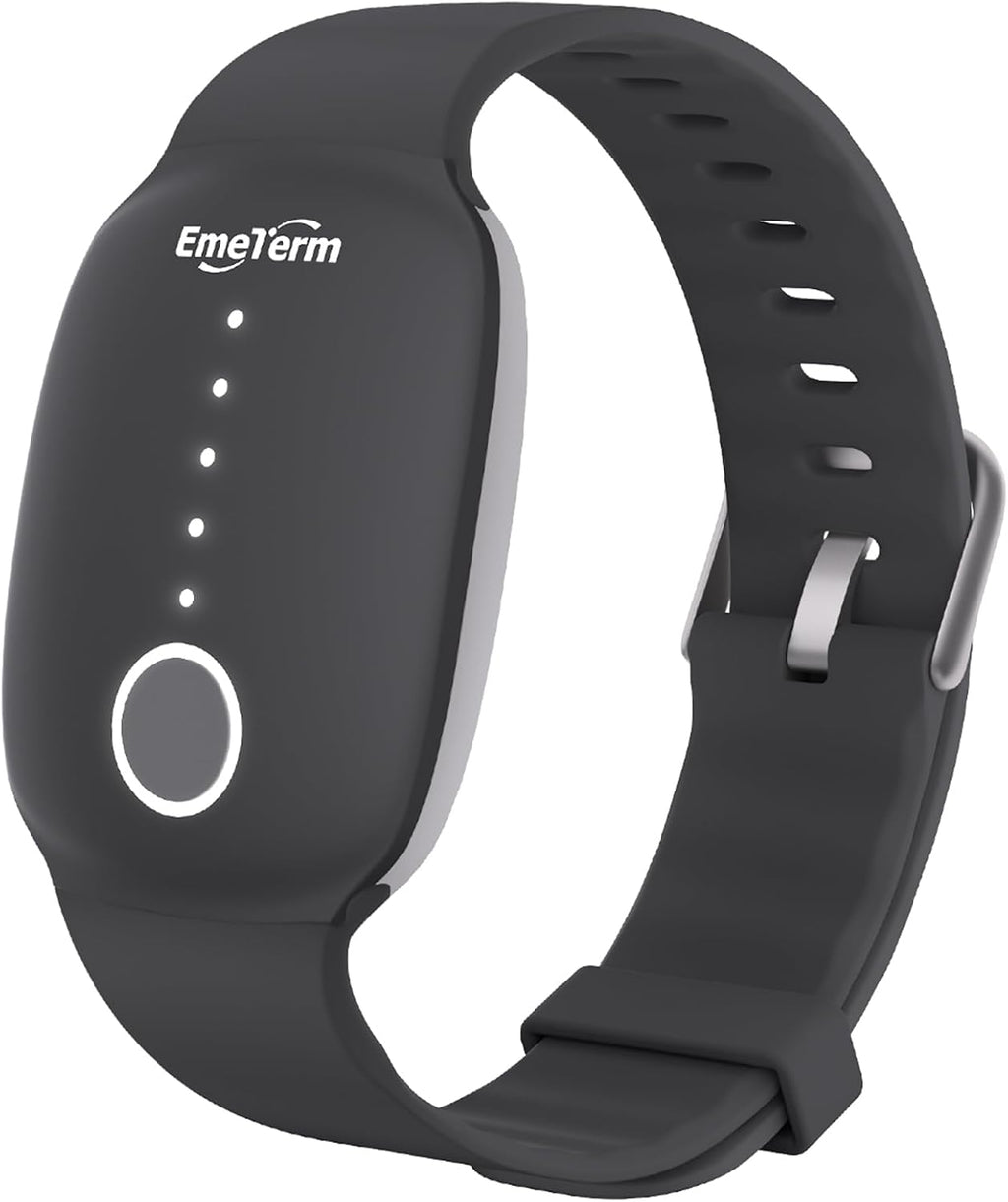 EmeTerm Fashion FDA-Cleared Relieve Nausea Electrode Stimulator Morning Sickness Motion Travel Sickness Vomit Relief Rechargeable No Gel Drug Free Wrist Bands Without Side Effects