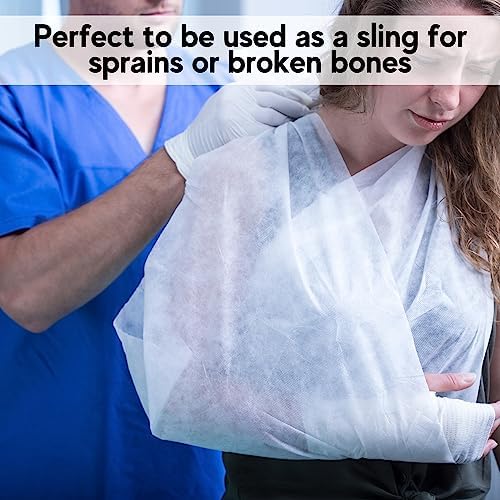Vakly Triangular Bandages 40 x 40 x 56 in (12 Pack) – First Aid Triangle Sling & Splint Bandage with Safety Pins, Non-Woven Cotton Emergency Arm Support