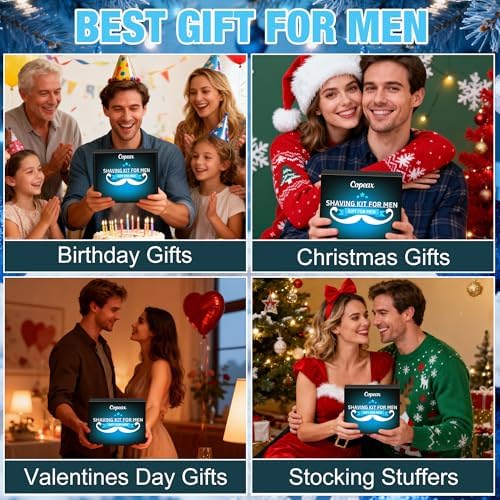 Shaving Kit for Men,Mens Shaving Kit w/Natural Cologne Shaving Cream,Balm,Bowl,Tumbler Cup,Mens Self Care & Grooming Valentines Fathers Day Birthday Gifts for Men Dad Him Boyfriend Christmas Gift Set