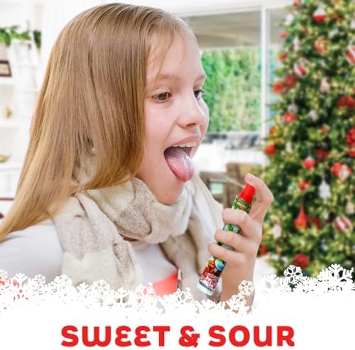 Pen Spray Liquid Candy - Holiday Unique Candy Stocking Stuffers of Sweet and Sour Flavors Including Green Apple, Strawberry, & Mixed Fruits, 24 Pack,