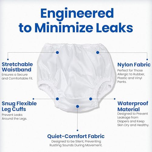 Waterproof Pull-On Unisex Incontinence Cover Pant. Leakproof-Washable - No Heat, Wear with Diaper, Guard Or Pad, Kleinert's