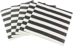 Paper Napkins White Black Stripes, Decorative Dinner Luncheon Napkins for Party Events 100count, folded 6.5” x 6.5”, unfolded 13” x 13”