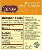 Celestial Seasonings Herbal Tea Bengal Spice 20 Count Pack of 4.