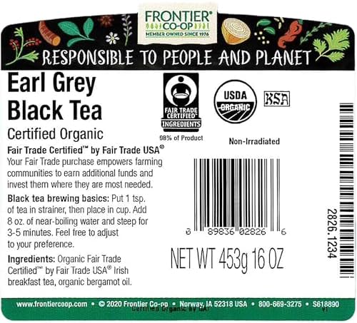 FRONTIER HERB TEA LSE EARL GREY ORG CFT 16 OZ
