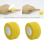 Self Adherent Wrap Tape Medical Cohesive Bandages Flexible Stretch Athletic Strong Elastic First Aid Tape for Sports Sprain Swelling and Soreness on Wrist and Ankle 12 Pack 1Inch X 5Yards(Yellow)