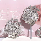WANLIAN Wrist Corsage with Peal and Rhinestone Corsage and Boutonniere Set for Wedding,Prom,Party (Silver Gray，2 Pieces)