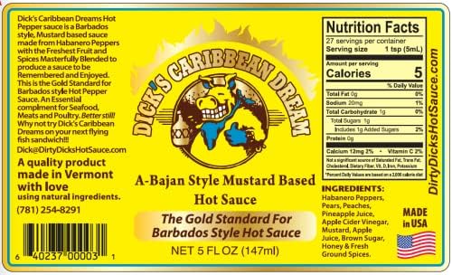 Dirty Dicks Variety Trio: Original, Caribbean, Peachy Green Hot Sauces - 5 Fl Oz, Pack of 3