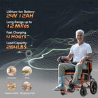 Lightweight Electric Wheelchair for Adults,Motorized Wheelchair Power Portable Wheelchair,500W Motor Airline Approved Black