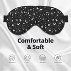 Purple Black Star Pagan Outer Space Galaxy Constellation Double-Sided Silk Sleep Eye Mask for Unisex Men Women, Comfortable Super Soft Eye Mask with Adjustable Strap£¬Light Blocking Night Blindfold