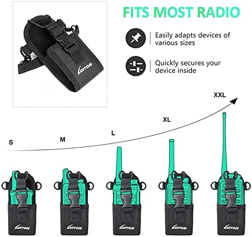 LUITON Radio Holder Walkie Talkie Pouch Molle Radio Pouch BaoFeng Radio Holster Strap Radio Case for Duty Belt Compatible with BaoFeng UV5R 888S F8HP Kenwood Icom HYT Arcshell Retevis H777 (1 Pack)