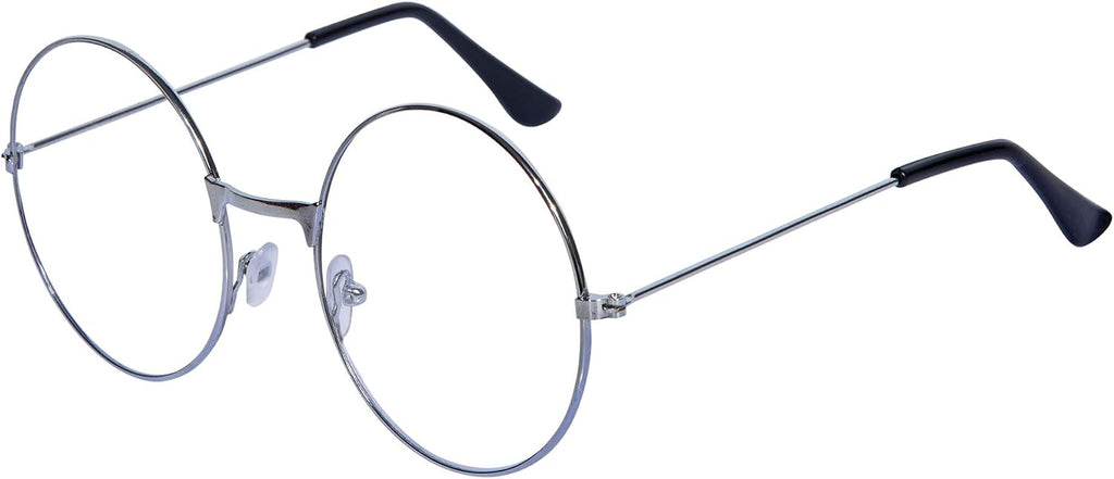 ALVOGIMOR Retro Round Eyeglasses Clear Lens Metal Frame Glasses For Men Women Party Costume Accessories