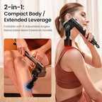 NAPRE Massage Gun with Heat and Cold Head,Deep Tissue Percussion Back Massager for Muscle/Neck/Body Pain Relief with Long Extension Retractable Handle,32-Speeds,Foldable with 5 Adjustable Angles
