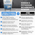 Sodium Bicarbonate Powder & Potassium Bicarbonate Powder pH Balance Supplement. Make Gallons of Alkaline Water Drops for Acid/Alkaline pH Balance, Stomach Immune Performance. Alkaline Drinking Water