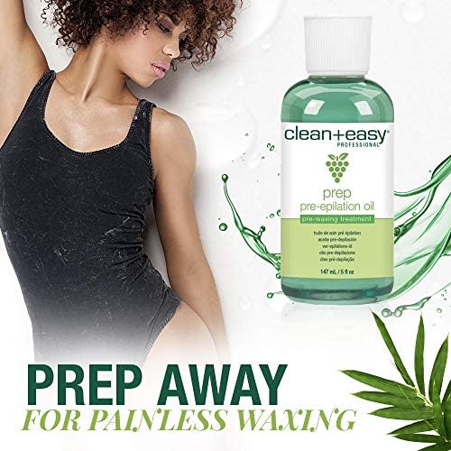 Clean+Easy Pre-Epilation Oil – Pre Wax Oil, Skin Protecting Oils for Face & Body Waxing, Pre and Post Wax Care, Professional Waxing Prep Treatment, 5 oz