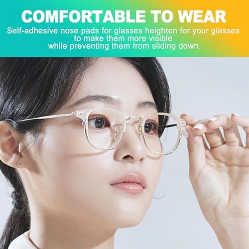 10 Pairs Adhesive Silicone Eyeglass Nose Pads – Anti-Slip & Comfortable Replacement Pads Clear & Matte White for Glasses, Reusable Adhesive Backing