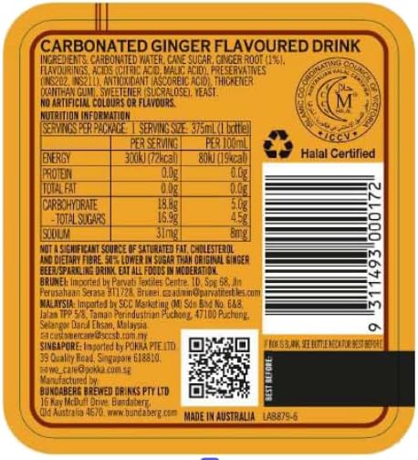 Bundaberg Ginger Beer, 12.7 Fl Oz (pack of 4)