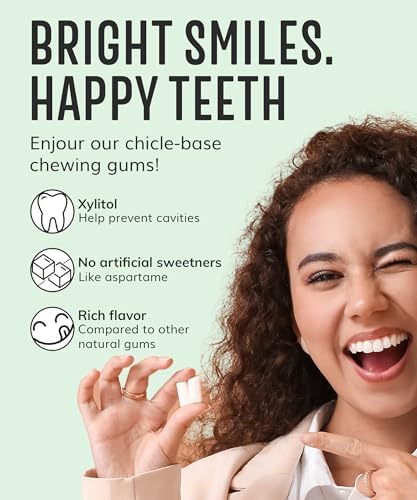 HAPPY ECO Sugar Free Natural Chewing Gum 6 Pack (84 Pieces) - Plastic Free, Xylitol Gum with Stevia - Aspartame Free - Non GMO, Vegan, Gluten Free Keto - Spearmint