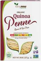 NOW Foods, Organic Quinoa Penne, Gluten-Free, Corn-Free, Non-GMO, Quinoa and Rice Pasta, 8-Ounce
