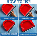 Housoutil Dustpan Rubber Lip Replacement Strips 4-Pack Durable Edge Repair Accessories for Garbage Shovels and Dustpans Easy Installation for Home and Office Cleaning Tools 10.23X0.78X0.11In