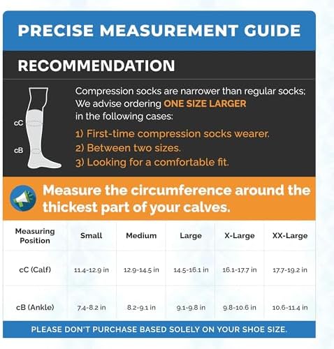 Compression Socks for Women & Men - 20-30 mmHg Compression Stockings - Closed Toe Knee High Stocking for Circulation, Varicose Veins, Swelling, Edema - Medical Grade Compression Socks