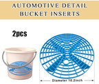 2 PCS Car Wash Bucket Insert, Plastic Wash Bucket Insert Removes Dirt Debris for Car Detailing Cleaning, Auto Detail Grit Trap Fits 12 Inch Diameter or 3-5 Gallon Bucket (Blue)