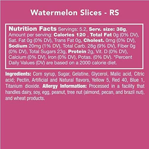 Candy Club Gourmet Gummy Watermelon Slices, Gluten Free, Sweet and Sour Chewy Fruit Treats for Gifts, Parties, Snacks, Candy Buffets, etc - 5.5oz Jar