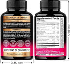 Vitamin B Complex for Men & Women - Riboflavin B2, B12, B1, B3, B5, B6, B7, B8, B9 | Vitamin C, Choline, Inositol - B-Complex Supplement - Energy, Brain & Heart Support - Made in USA, 60 Vegan Caps