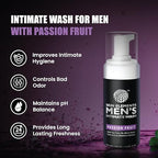 Skin Elements Intimate Wash for Men with Passion Fruit (4.05 Fl Oz) | pH Balanced Foaming Intimate Wash | Prevents Itching, Irritation & Bad Odor |