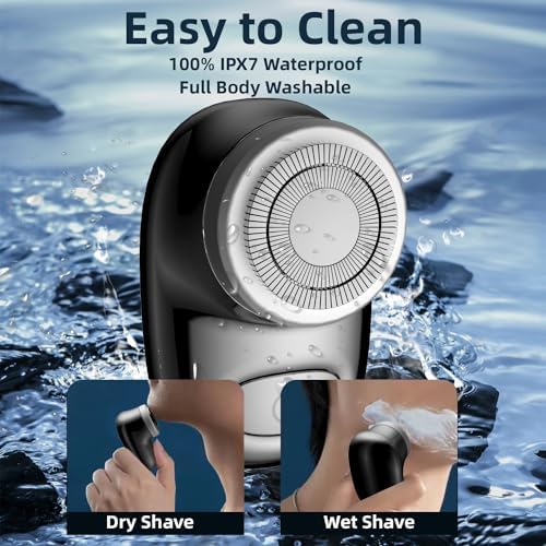 Mini Electric Shaver, Pocket Size Electric Shaver for Men Women, Rechargeable Easy One-Button, Portable Powerful Waterproof Razor for Travel Office Business Trip (1Pack)