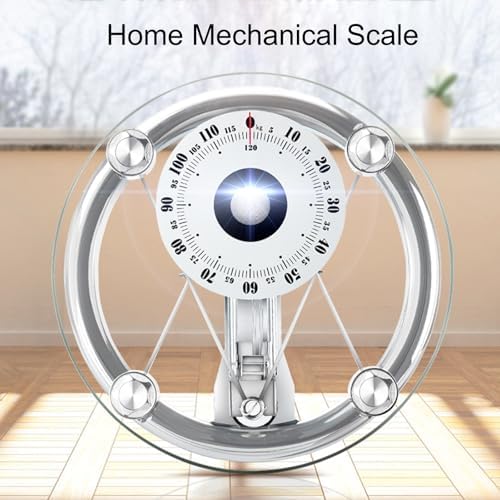 Mechanical Weight Scale, Large Dial for Accurate Measurement, No Battery, Measuring Weight Up to 120kg, Easy to Use, Mechanical Bathroom Scales
