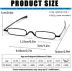 Viseng Slim Mini Metal Reading Glasses Compact Lightweight Portable Readers with Glasses Case for Reading Case,Black+Gray+2.5