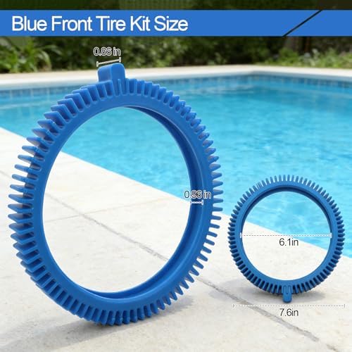 896584000-143 Front Tire Kit with Super Hump Replacement Tires for Poolvergnuegen Select and Hayward Phoenix Pool Cleaner Wheel (4Pcs Front Tires)