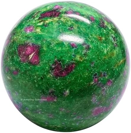 Amazing Gemstone Ruby Zoisite Crystal Ball with Stand - 2 Inches Crystal Sphere Meditation Balls for Witchcraft and Decorative Balls