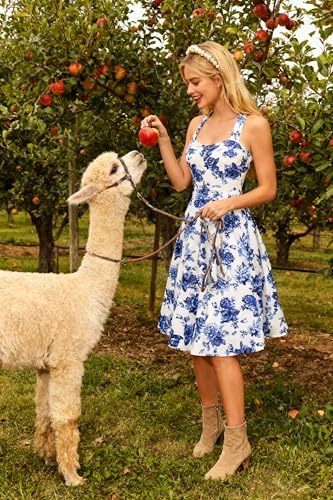 Topdress Women'sVintage Polka Audrey Dress 1950s Halter Retro Cocktail Dress